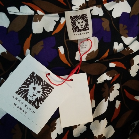 NWT Anne Klein african violet floral print tank - Picture 7 of 8